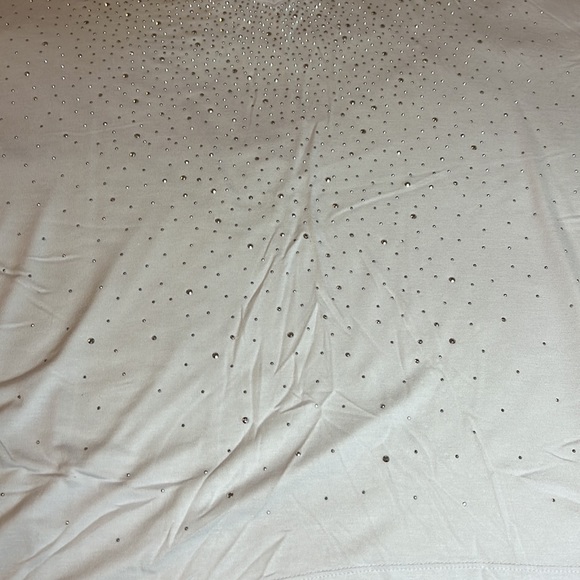 💥💥Design History Large White w/ Rhinestones Blouse - Picture 6 of 11